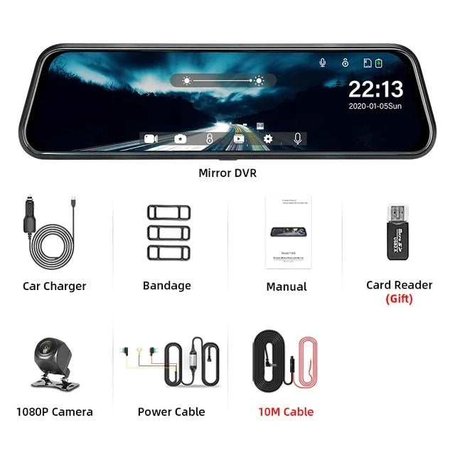 Hawk Eye Smart Mirror Dash Cam 1080p