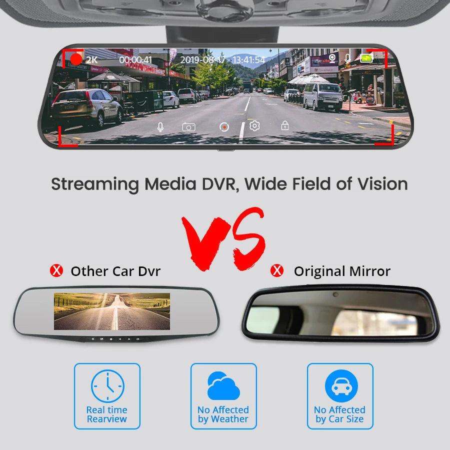 Hawk Eye Smart Mirror Dash Cam 1080p