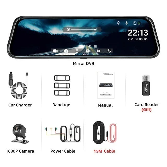 Hawk Eye Smart Mirror Dash Cam 1080p