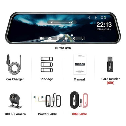 Hawk Eye Smart Mirror Dash Cam 1080p